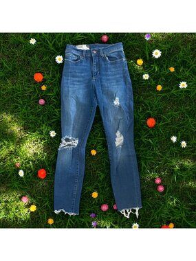 MARINE LAYER Distressed Ankle High Rise Skinny Jeans Size 26